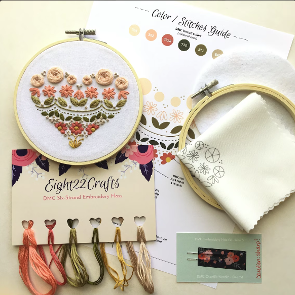 Learn to Embroider heart. by Eight22Crafts | The Hobby Mom