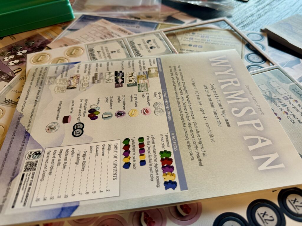 The Wrymspan Board Game Instruction Booklet from a Full Wyrmspan Review | The Hobby Mom